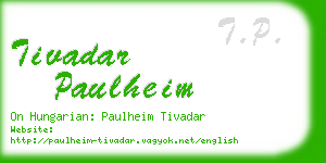 tivadar paulheim business card